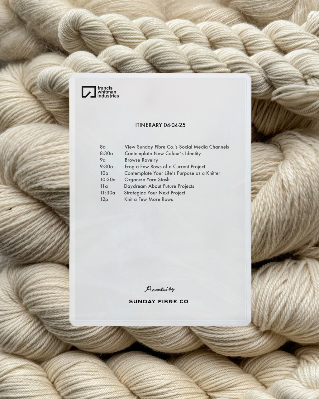 The Grand Palette: Itinerary IN-STOCK