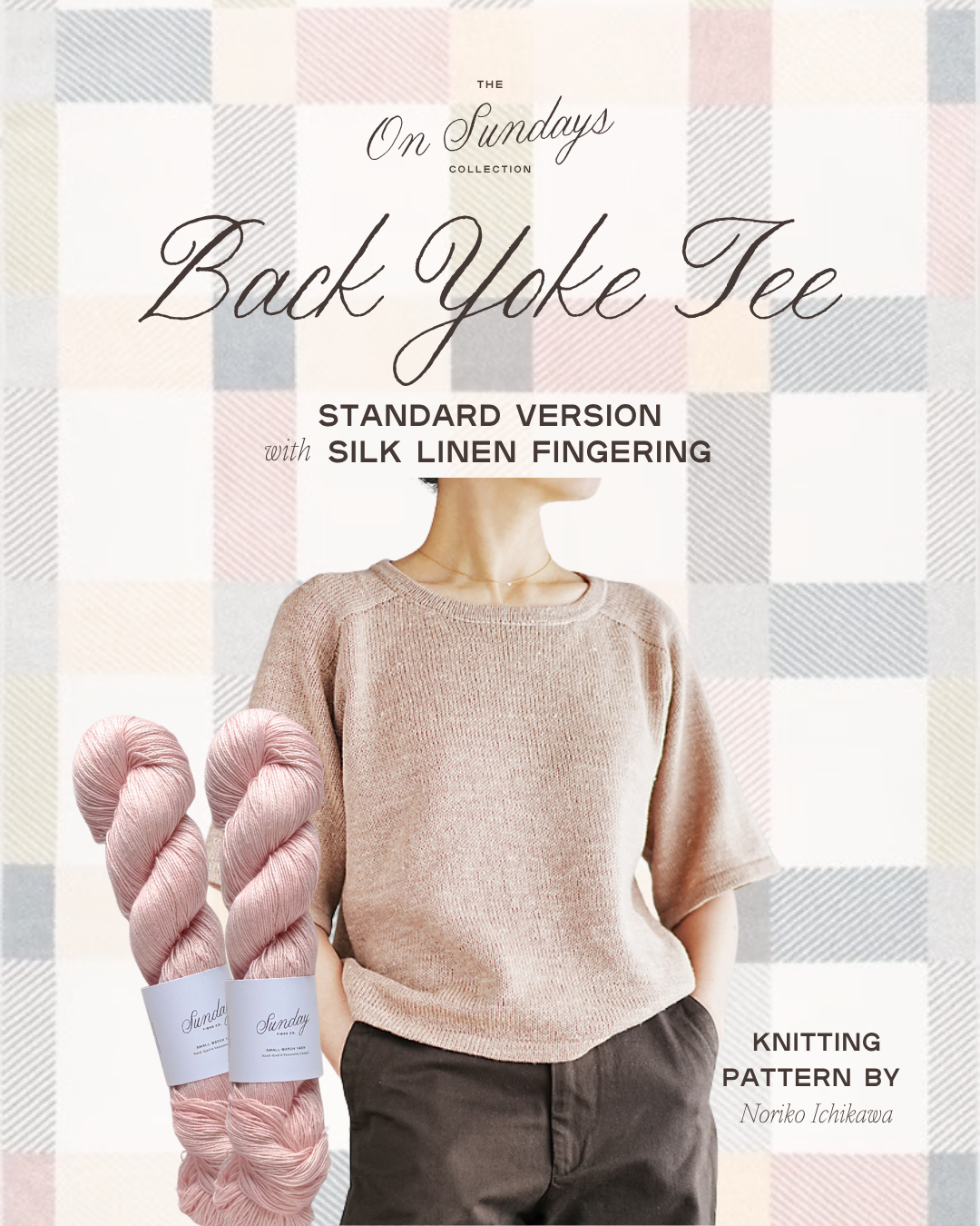 Back Yoke Tee Standard Version Yarn Kit | Sizes 4 - 8 | Pink Lemonade