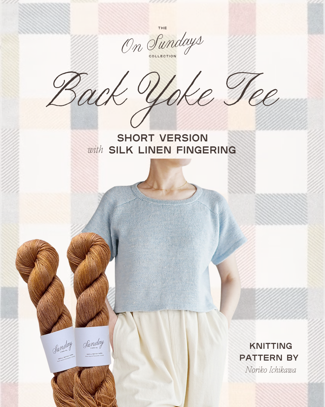 Back Yoke Tee Short Version Yarn Kit | Size 9 | Sun Tea
