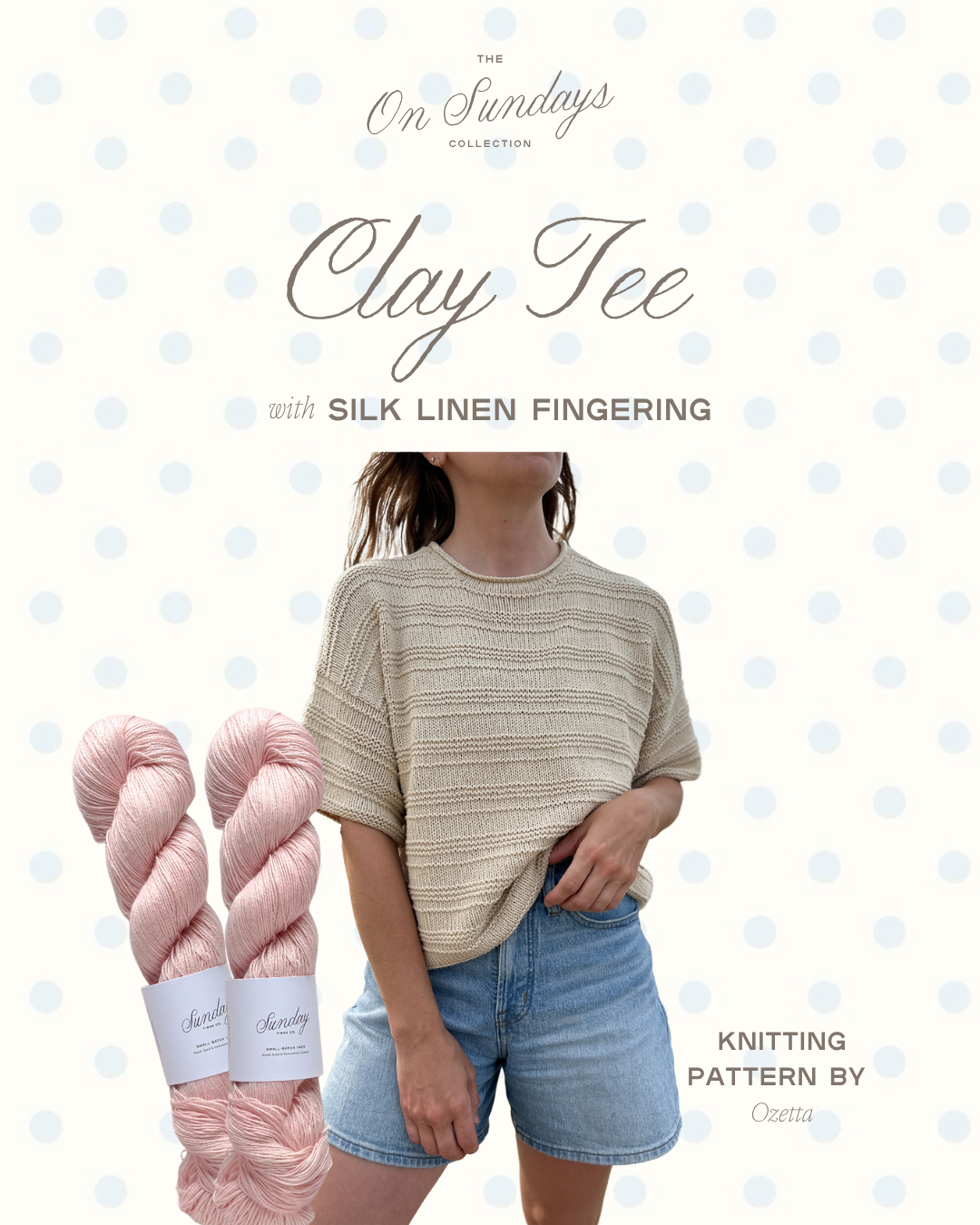 Clay Tee Yarn Kit | Sizes S - L | Pink Lemonade