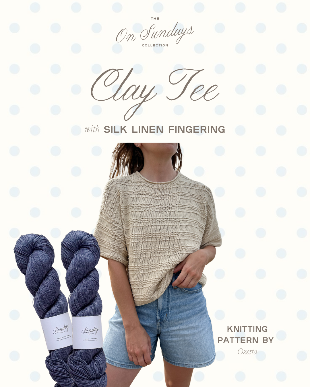 Clay Tee Yarn Kit | Sizes S - L | Skinny Dip
