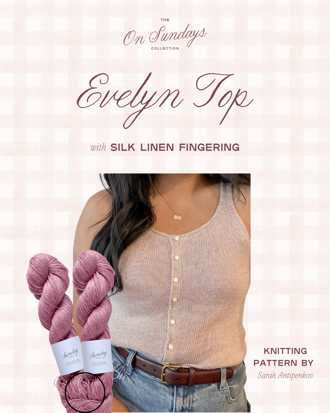 Evelyn Top Yarn Kit | Sizes 2 - 8 | Fresh Pedi