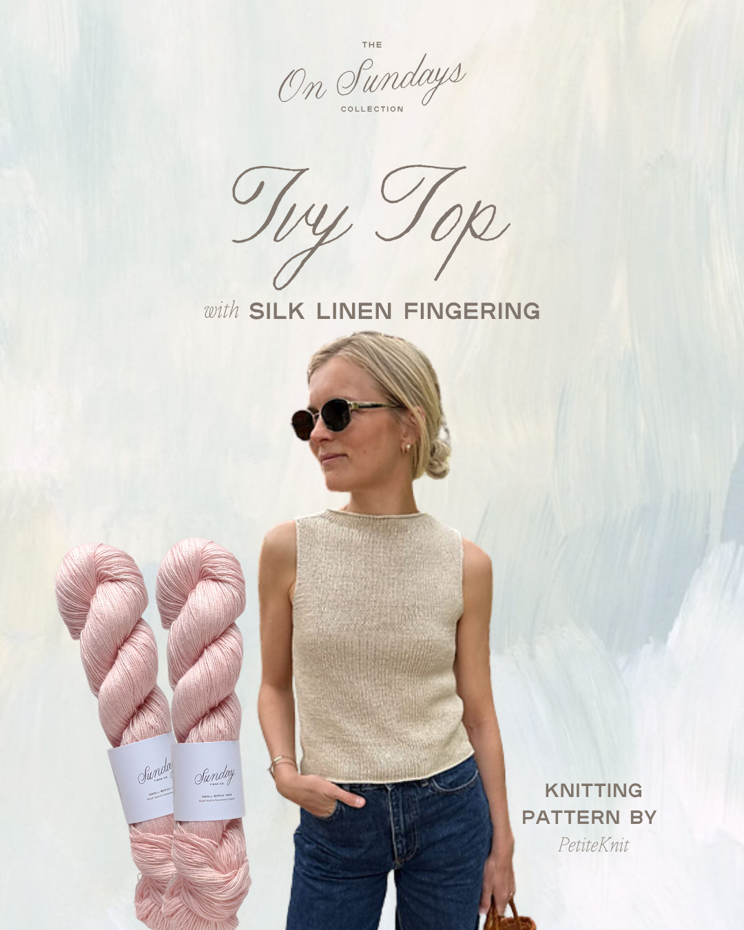 Ivy Top Yarn Kit | Sizes XXS - XL | Pink Lemonade