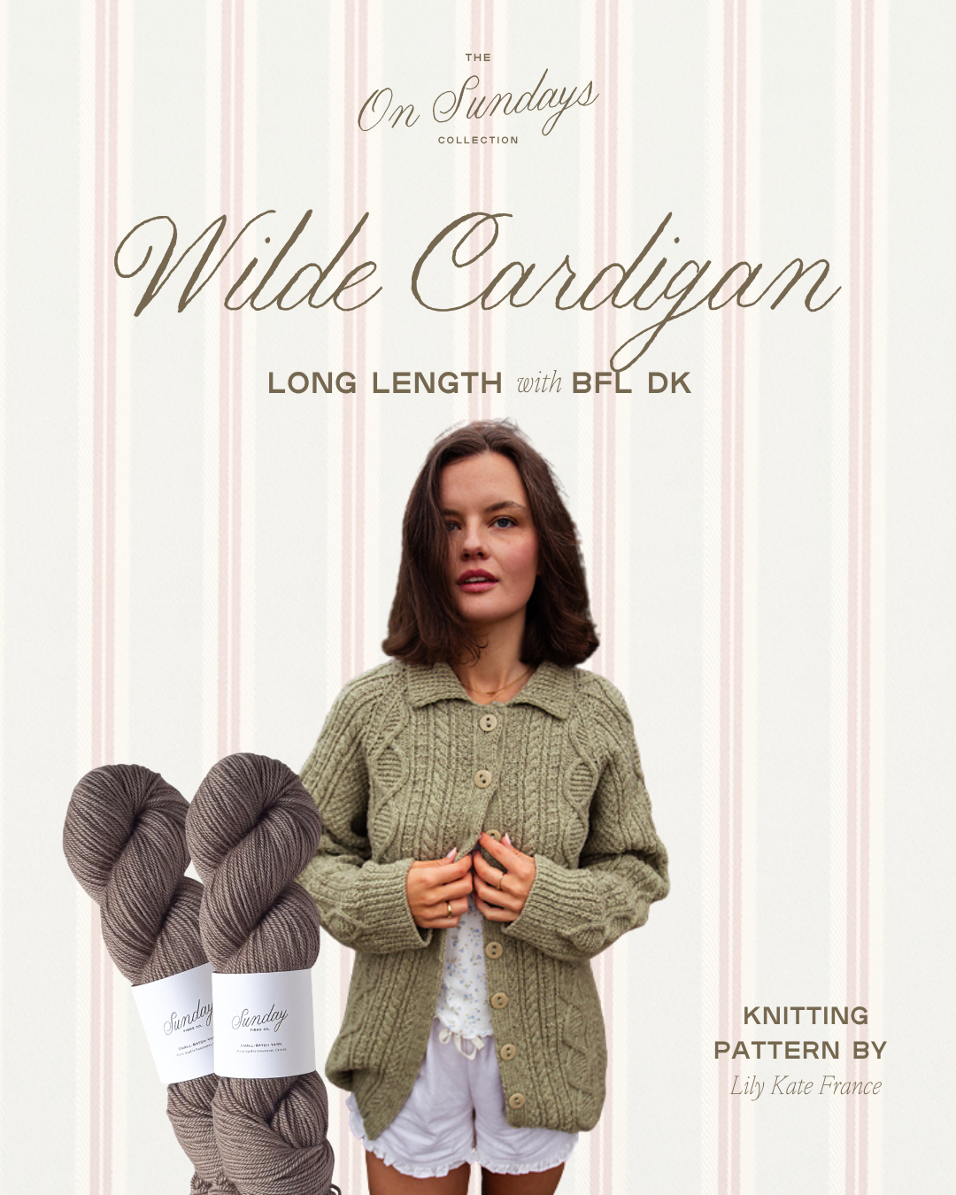 Wilde Cardigan Long Length Yarn Kit | Sizes 3 - 4 | Driftwood