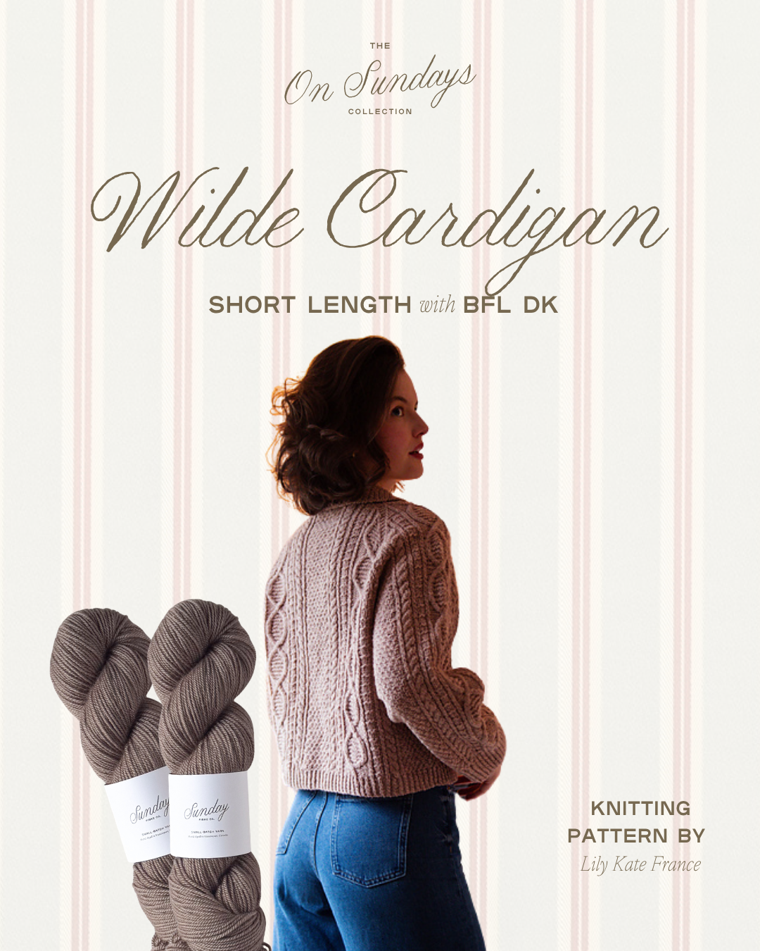 Wilde Cardigan Cropped Length Yarn Kit | Sizes 5 - 7 | Driftwood
