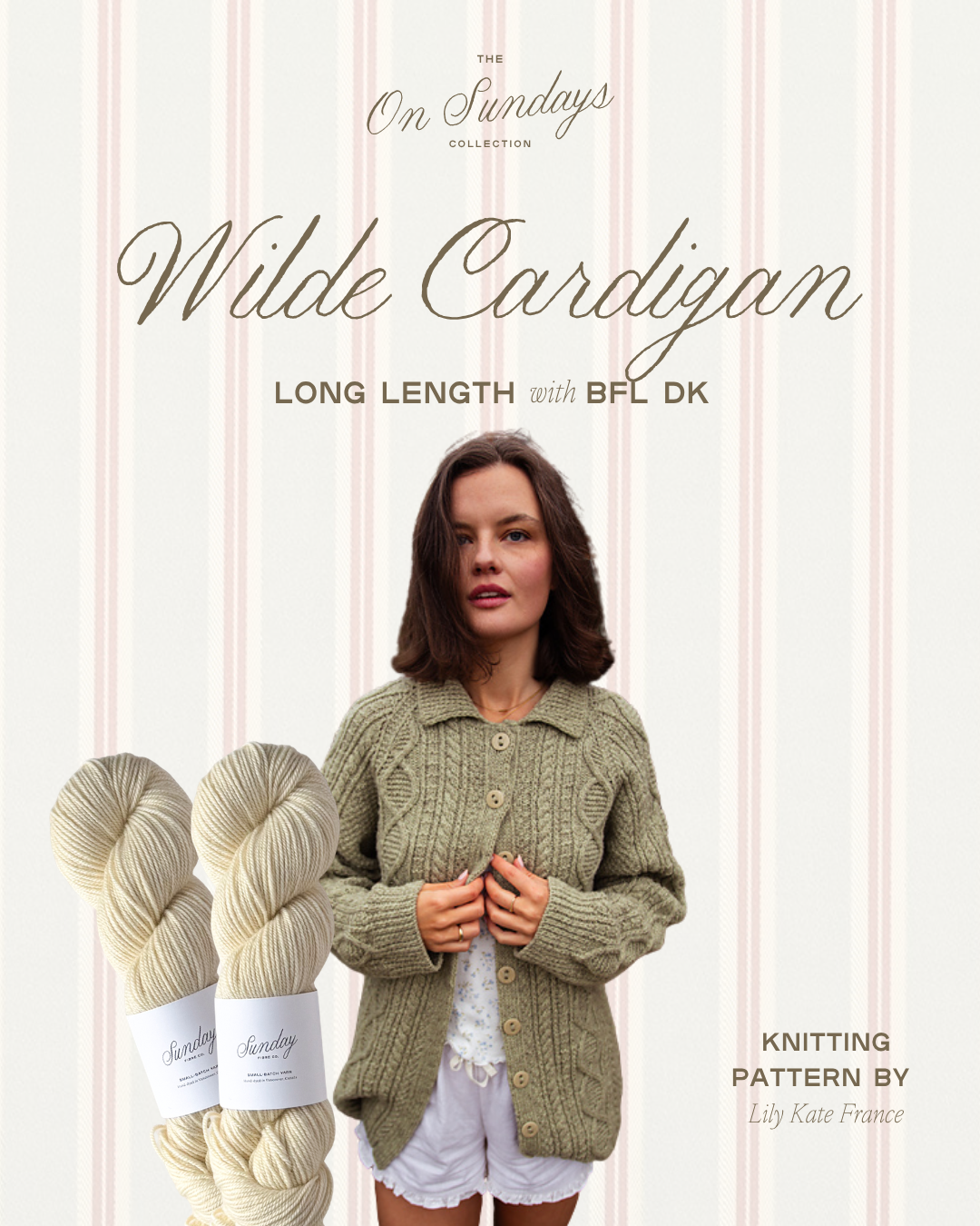 Wilde Cardigan Long Length Yarn Kit | Sizes 1 - 2 | French Vanilla