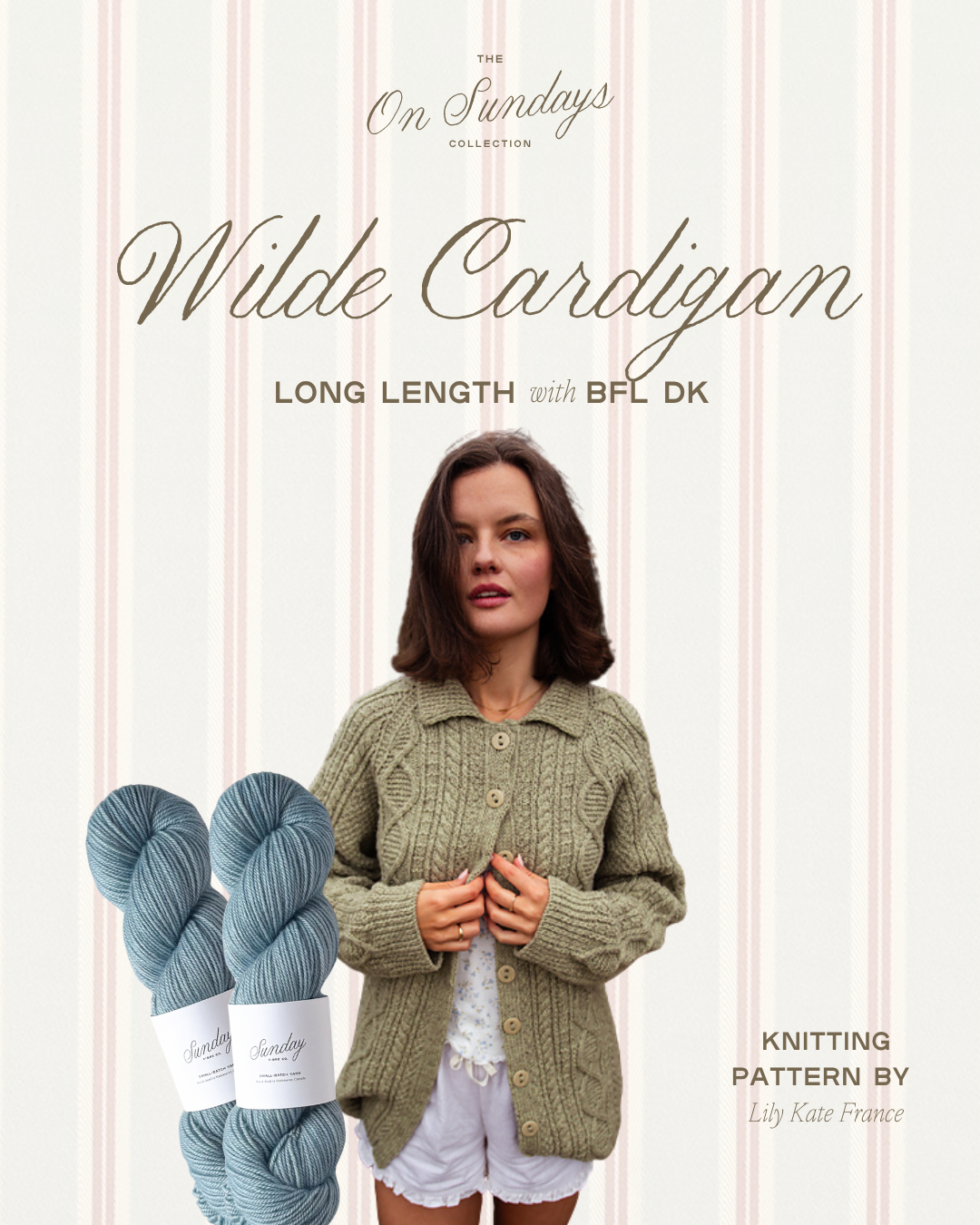 Wilde Cardigan Long Length Yarn Kit | Sizes 1 - 2 | Hydrangea