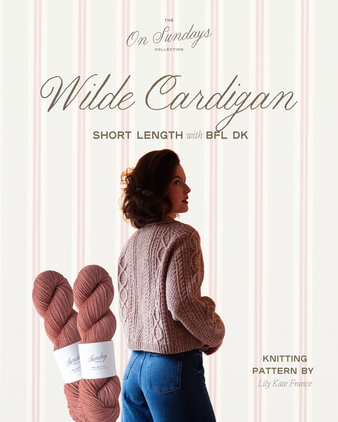 Wilde Cardigan Cropped Length Yarn Kit | Size 1 | La Vie en Rose