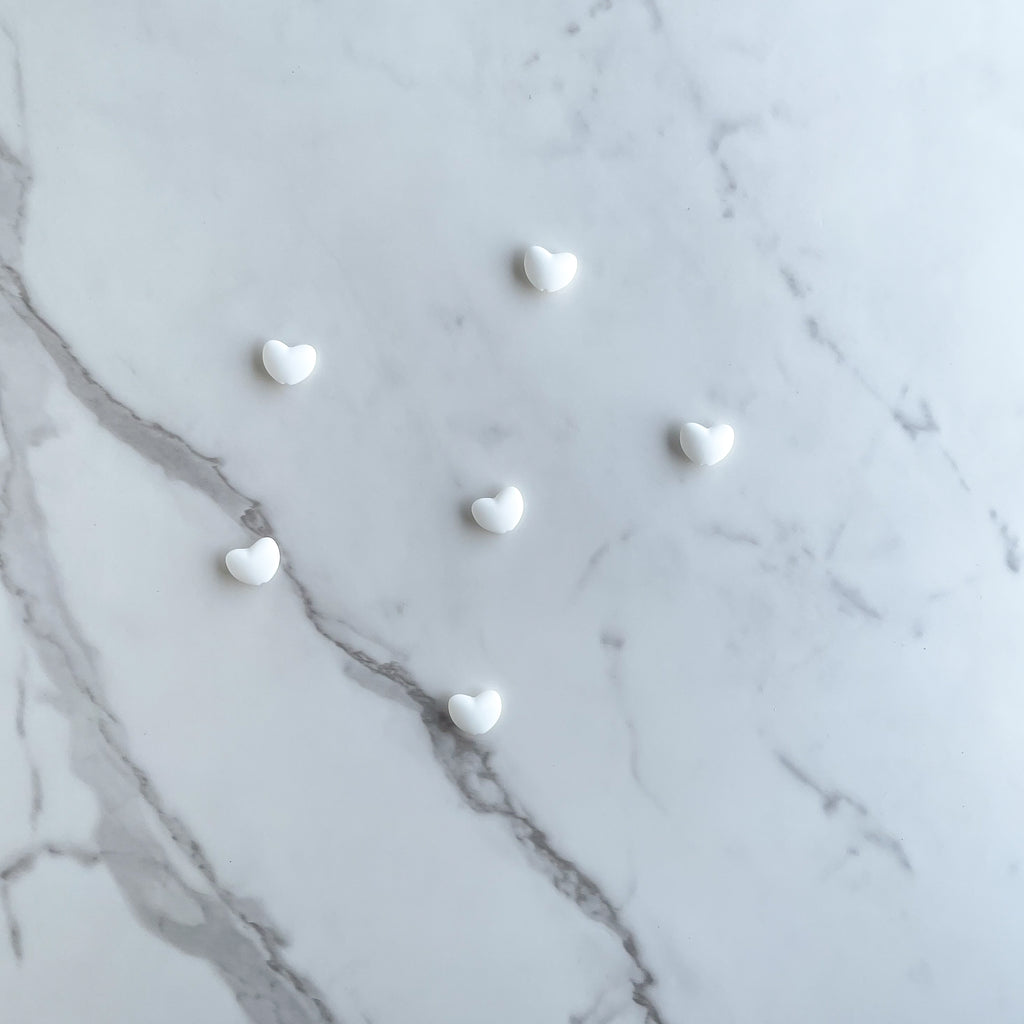 Until We Knit Again! Needle Stoppers | White Hearts